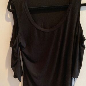 Michael Lauren Elegant Black Cold Shoulder Blouse NWT